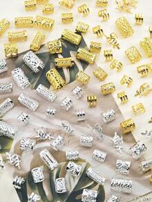 hezoruo 240顆金銀色波希米亞風迷你辮子珠，復古鏤空髮環，合金編髮髮飾（不含盒裝） - 彩色 - 查看 6