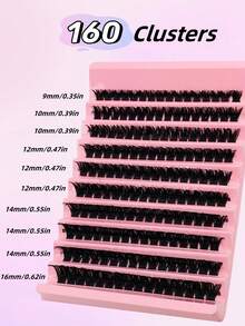 Thick Voluminous Natural Soft 30D-100D Individual Lash Extensions 8-16mm Mixed 0.07mm D Ultra Lightweight 10 Rows 200 Clusters Single Cluster 3D Effect Long Lasting DIY Handmade False Eyelashes - D - View 8