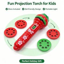 1pc Kids Christmas Projection Flashlight, 24 Patterns 2-In-1 Projection Flashlight, Santa Claus Christmas Slide Projector, Educational Toy, Christmas Stocking Filler Gift, Suitable For Children - Multicolor - View 8