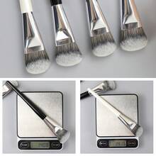 1pc Small Broom-Shaped Cream Brush, Fits Cheekbone Contour, Suitable For Cream Blush, Foundation, Concealer, Contouring, Multi-Use, Black And White Colors Available, Minimalist And Sophisticated, Gradient Layered Dense Bristles, Fluffy And Soft Skin-Friendly, Even Powder Pickup, Ideal Choice For Beginners - Multicolor - View 6