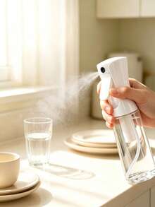 1pc Press-Type High Pressure Fine Mist Spray Bottle, Transparent Portable Refillable Spray Bottle, Home Disinfection Cleaning Sprayer, Gardening Plant Watering Spray Bottle - Transparent - View 3