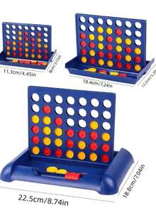 A 3D Portable Four-In-A-Row, Tic-Tac-Toe Desktop Game, Board Game, Multiplayer Game, Suitable For Multiple Players, Can Be Given As A Gift - Multicolor - View 3