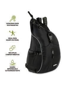 Hikeo Extra Large Padel Sports Backpack For 2 Rackets, Premium Waterproof Bag With Multiple Compartments For , Clothing, Balls, And Accessories - Black - View 2