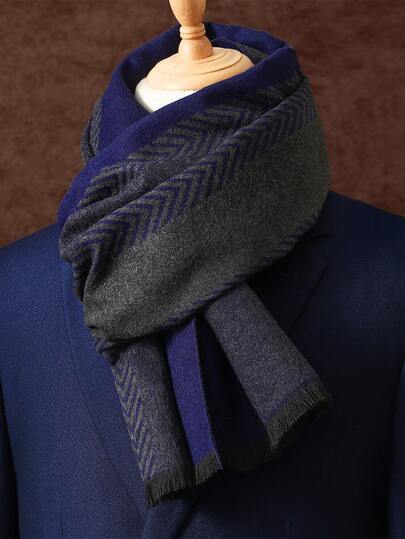 1pc Printed Scarf Shawl Unisex 180*30CM Business Meeting Scarf Shawl Fashion Tassel Neck Warmer Classic Plaid Scarf Men's Business Shawl Luxury Warm Scarf