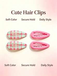 8/6/4/1pc Dopamine Cute Sweet BB Hair Clips, Colorful Floral Print Hair Clips, Side Hair Clips, Bangs Clips, Forehead Hair Clips, Suitable For Daily Outdoor Use - Multicolor - View 2