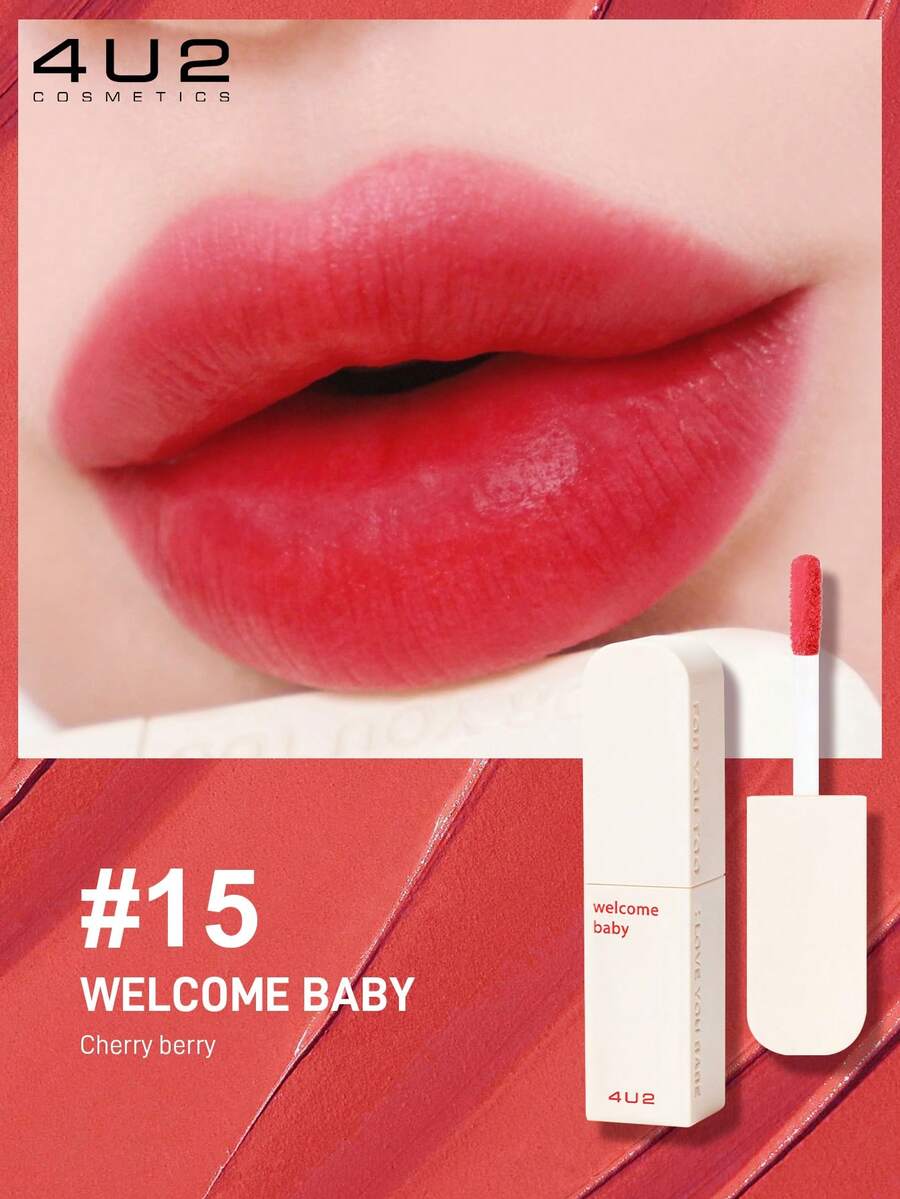 4U2 Lip Mud, Matte Finish With Enhanced Gloss, Long-Lasting And Fade-Resistant, Cake-Like Creamy Texture, Smooth And Soft Application, Waterproof And Sweat-Resistant