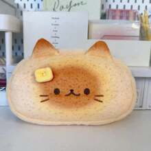 1pc Cute Lucky Bread Toast Cat Pencil Case, Highly Attractive Large Capacity Student Pencil Stationery Storage Bag - Multiple Styles - View 6