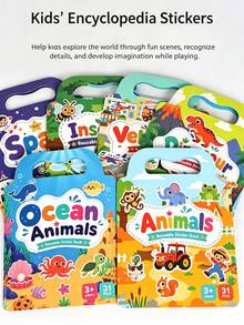 Reusable DIY Sticker Book For Kids, Multi-Scene Multi-Theme Bubble Stickers, Creative Jelly Stickers, Portable Quiet Busy Sticker Book - Multicolor - View 5