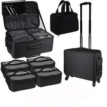 Professional Large Capacity Rolling Makeup Case, Eyelash Extension, Nail Art, Beauty Supplies Storage Box - Multicolor - View 9
