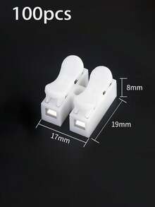 Wire Connector, 100Pcs Multi‑Spec Optional Quick Terminal Connector, Push‑Type 2‑Pin Flame‑Retardant LED Light Connector, CH‑2 Two‑Position Press‑Type Wire Clip, Self‑Locking Quick Wiring Terminal For Lamp Connection - Multicolor - View 7
