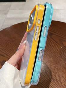 極簡螢光漸層透明手機殼，適用於 iPhone 17 Pro Max 17 Pro 17 16 Pro Max 16 Pro 16 15 Pro Max 15 Pro 15 14 Pro Max 14 Pro 14 13 Pro Max 13 Pro 13，透明漸層防震後蓋 - 透明藍色 - 查看 2