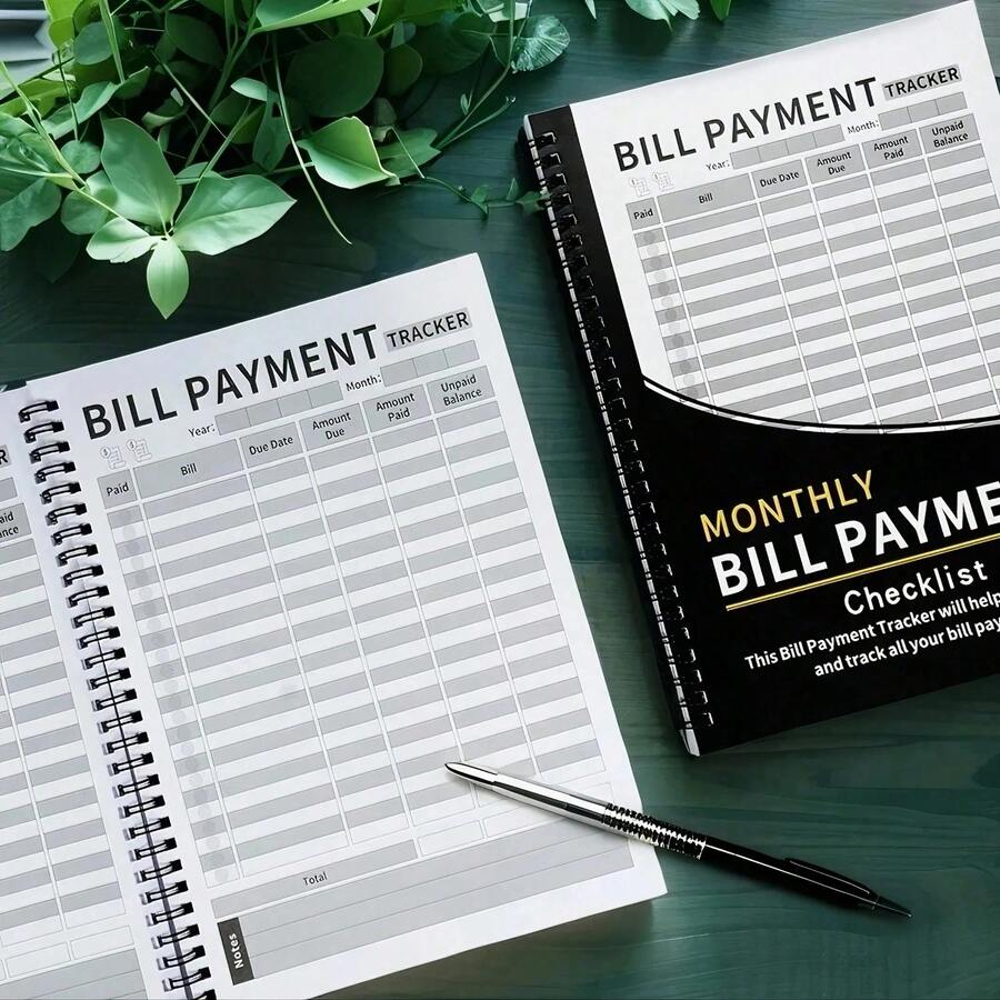 Bill Payment Tracking & Budget Planning Notebook, 48-Month Monthly Expense Record Book With Due Date, Paid Amount, Unpaid Balance And Notes, Spiral Bound Financial Record Book For Home Office Money Management