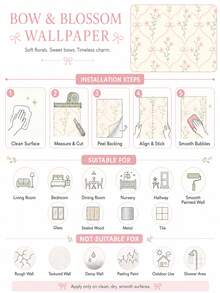 SUPSTICKER Matching Floral & Stripe Peel And Stick Wallpaper Collection, Self-Adhesive Removable Wallpaper For Living Room, Bedroom & Entryway, Choose Your Pattern - 1PC - View 11