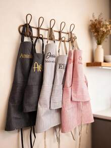 Custom Kids Apron | Personalized Baking Smock | 3D Yarn Letters | Toddler Name Gift - Multicolor - View 8