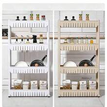 Narrow Mobile Rolling Storage Cart With Sliding Shelves, 3-Tier Rolling Utility Cart, Space-Saving Storage Unit For Kitchen, Bathroom, Bedroom And Office, Slim Portable Organizer, Sturdy Multi-Purpose Rack For Small Spaces And Laundry - View 4
