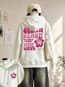 Women's Crewneck Sweatshirt, Travel Hoodie With Pockets, Cotton Top, Women's Autumn/Winter Basic Sweatshirt - White - View 1