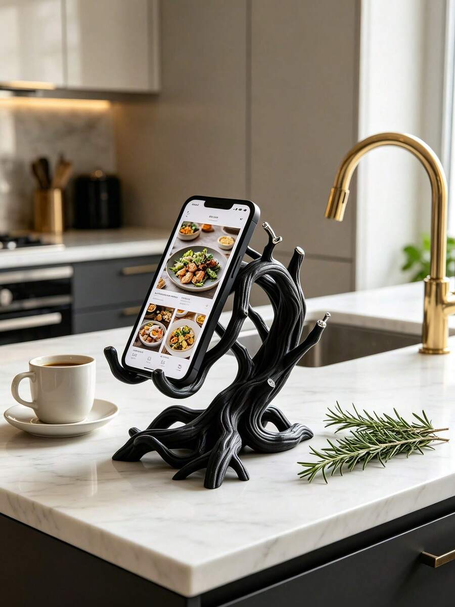 1pc Tree Branch Shaped Desktop Phone Holder, Stable Desktop Smartphone Stand, Fashion Decorative Ornament, Suitable For Entryway, Bedroom, Living Room And Office Desk, Exquisite Gift For Home Decor Enthusiasts - Multicolor - View 1
