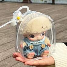 10/15/17cm Plush Doll Storage Bag, PVC Transparent Doll Display Bag, SP Doll Transparent Bag, Transparent Storage Box, Fan Support Ita Bag, Suitable For Anime Cartoon Dolls, Doll Bag For Labubu. Pink Border Product Does Not Include Doll - Dustproof Storage Protective Case - View 4