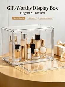 Transparent High-Definition Collectible Display Box, Assembled Acrylic Box, Glass Box Alternative, For Displaying Figurines, Dolls, Decor, Home Storage And Organization, Gift Box, Transparent Vitrine, Transparent Storage Box, Makeup Storage - Multicolor - View 3