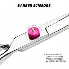 2pcs Hair Cutting Scissors Set, Stainless Steel Straight & Thinning Shears, Professional Hairdressing Scissors, Suitable For Men, Women, Children, Adults, Home, Salon, DIY Use - Multicolor - View 9