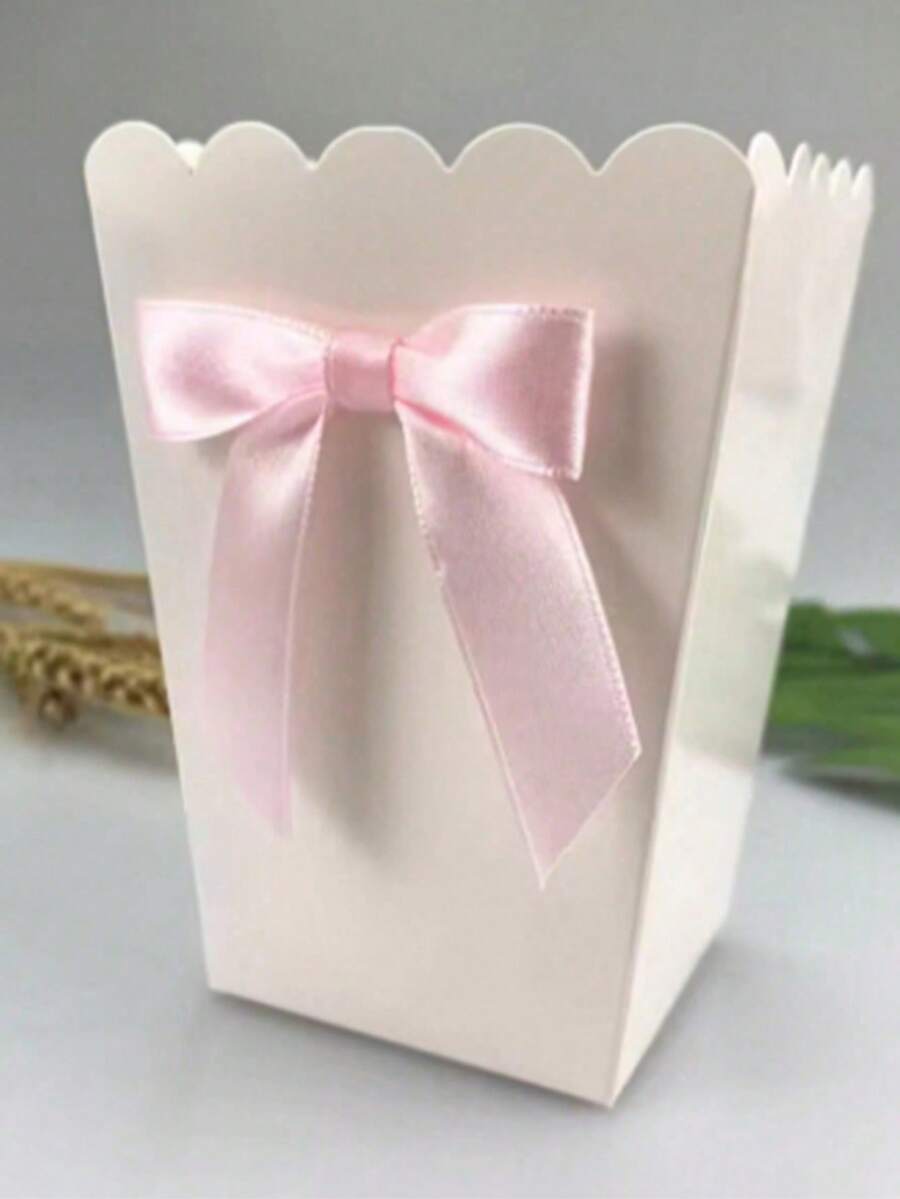 6/12/18pcs,Bow Popcorn Box Party Supplies Candy Favor Boxes Bags Candy Snack Mini Snack Candy Food Container Birthday - Multicolor - View 1