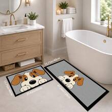 1pc, Cartoon Puppy Pattern Printed Faux Cashmere Kitchen Mat, Absorbent Kitchen Floor Mat, Kitchen Rug, Long Strip Foot Mat, Sink Front Mat, Suitable For Kitchen, Bathroom, Entryway, Hallway, Laundry Room And Home Decor - Multicolor - View 15