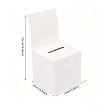 4 Packs Raffle Box, Ballot Box, Suggestion Box With Slot, Cardboard Drawing Box, Built-In Removable Header Card, For Collecting Business Cards, Votes, Competitions - White - View 6