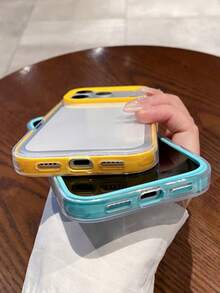 極簡螢光漸層透明手機殼，適用於 iPhone 17 Pro Max 17 Pro 17 16 Pro Max 16 Pro 16 15 Pro Max 15 Pro 15 14 Pro Max 14 Pro 14 13 Pro Max 13 Pro 13，透明漸層防震後蓋 - 透明藍色 - 查看 3