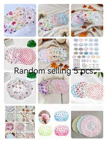 [High-Quality Thickened And Enlarged Shower Cap]6-Pack Adjustable Printed Shower Caps, Reusable, With Elastic Band, Suitable For Women's Spa And Hair Salon Use - Thickened version - View 10