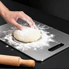 Odorless Stainless Steel Cutting Board, Double-Sided Kitchen Cutting Board, Multi-Functional Board, Suitable For Fruits, Vegetables, Meat, Dough Rolling - Multicolor - View 5