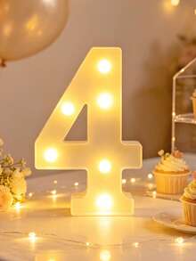 21cm LED Marquee Number Light, 1/16/18/30/50/60 Birthday Party Decoration Marquee Number Light, Battery Operated, Birthday/Anniversary Decoration, Wedding Decoration, Proposal Decoration, Dorm Room Decoration Light, Christmas Decoration Light - White - View 20