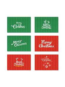 6 Pieces/Package Vintage Christmas Holiday Card Set, 6 Different Design Festive Invitation Cards, Party Gift Decorations, Anniversary Gifts, Comes With Envelopes And Stickers - Sets - View 14