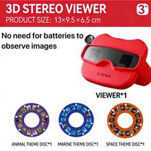 兒童3D觀看器 新款3D立體觀看眼鏡 / 3D觀看探索觀看機 3D影像機 兒童百科 / 百科玩具圖案幻燈片相機圖片觀看機 教育早期兒童探索相機 指尖探索 親子科學教育玩具 男孩女孩觀看機 嬰兒動物立體全景觀看器 教育玩具 生日禮物，適合3歲及以上兒童 節日禮物，無需電池 - 彩色 - 查看 17