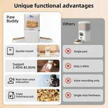 Smart Automatic Cat Feeder, 6L Intelligent Control Pet Food Dispenser With Dual Bowls, Timed Portion Feeding For 2 Cats & Multi-Pet Homes, Dual Power Supply, Travel Feeding Solution For Busy Pet Owners - 6L - View 9