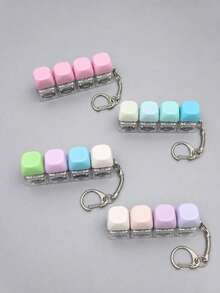 1pc Creative 4-Key Keyboard Keychain, Colorful Crisp Button Desktop Toy, Stress Relief Toy Keychain, Helps Relieve Stress And Anxiety, Suitable As Backpack Pendant And Keychain Accessory. Unique Birthday, Holiday And Christmas Gift. - Multicolor - View 7