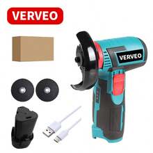 VERVEO Mesin Gerinda Sudut Mini 12.6V, Mesin Poles, Alat Listrik Multifungsi untuk Memoles, Menghilangkan Karat, Memotong, Perbaikan Rumah DIY, Perlengkapan Penting dengan 2 Paket Baterai 2.0Ah dan Antarmuka TYP-C - Baby Blue - View 11