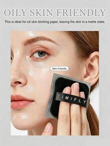 101pcs Disposable Oil Blotting Paper Set (Storage Box + Puff), Portable Facial Oil Absorbing Paper, Absorbs Excess Facial Oil, Suitable For Oily Skin, Oil Control Facial Cleaning Tool, Travel Essential - Multicolor - View 2