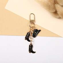 1Pc Alloy Gothic Skeleton Cowboy Keychain, Metal Carabiner Bag Charm, Backpack & Car Key Accessory, Halloween Christmas Gift - Multicolor - View 12