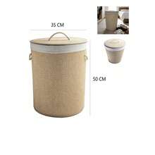Woven Laundry Hamper With Lid, Laundry Basket, Storage Bin, Linen‑Lined Clothes Storage Basket With Rope Handles, Large‑Capacity Dirty Clothes Organizer Box, Suitable For Bedroom, Bathroom And Laundry Room - Khaki - View 14