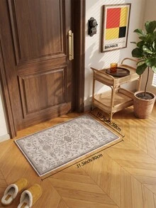 1件栗色波斯風花卉客廳地毯，適用於廚房、餐廳、臥室、節日裝飾、室內/室外、辦公室、大廳、防滑門墊、浴室地毯、走廊、書房、遊戲區 - 紫紅色 - 查看 15