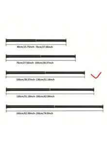 Extra Long Stainless Steel Curtain Rod, Curtain Rod, Clothes Rack, Tension Rod, ...Drying Rack, Hanging Rod, Bracket, Kitchen Storage Rod, Pull Rod Shovel Hanging Rod, Clipboard Hanging Rod, Kitchen Towel Hanging Rod, Snow Basin Hanging Rod, Basement Hanging Rod, No Drilling Required, Stainless Steel Material, Easy Installation, No Adhesive Needed, Suitable For Wardrobe, Bathroom, Window, Abaya Rack, Telescopic Star Wand Multi-Color Options - Black - View 12