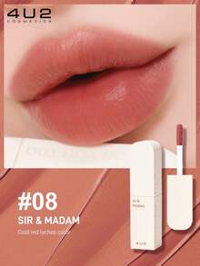 4U2 Lip Mud, Hasil Akhir Matte dengan Kilap yang Lebih Baik, Tahan Lama dan Tidak Mudah Pudar, Tekstur Krim yang Lembut dan Halus, Aplikasi yang Halus dan Lembut, Tahan Air dan Keringat - #08 TUAN & NYONYA - View 2