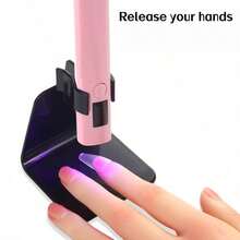 1pc Handheld Nail Art Stand, Small Wearable Adhesive Nail Art Holder, Portable Mini Nail Art Support Rack, Acrylic Nail Art Tool Holder With Non-Slip Base, Provides Stable Support, Suitable For Nail Artists, Desktop Nail Art Storage - Multicolor - View 5