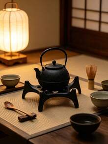 Japanese‑Style Black Cast Iron Teapot Stand Multi‑Leg Heat‑Resistant Rack Decorative Kettle Holder For Tea Room Countertop Dining‑Table Indoor Home Tea Corner Decor - View 5