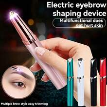 AXH Women's Electric Eyebrow Trimmer, Eyebrow Shaping Pen, Facial Hair Remover, Automatic Eyebrow Razor, Pocket Knife - Rose Gold - View 2