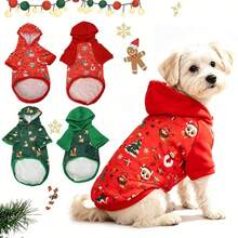 New Printed Christmas Hoodie Sweatshirt For Small And Medium Dogs, Warm Autumn/Winter Clothing, Universal For Cats And Dogs, Pet Christmas New Year Gift (Size Runs Small, Recommend Choosing 1-2 Sizes Larger) - Multicolor - View 3