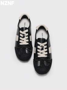 NZNF Premium Flat German Training Shoes For Women, New Autumn Versatile Sneakers To Match With Skirts - Black - View 5