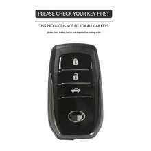 Leather 4 Button Car Remote Key Case Cover For CHR Hilux Fortuner Land Cruiser 200 Camry Corolla Crown RAV4 Highland Made - one-size - View 3