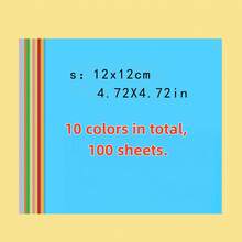 100 Sheets Mixed Color Origami Set, 10 Colors Random Colored Paper For DIY Crafts, Stationery Paper Multi-Purpose Color Printing Paper - A - View 11