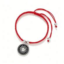 1Pc Vintage Pendant Braided Bracelet Adjustable Boho Nylon Rope Bangle For Women Couple Friendship Beach Jewelry Gift - Sun Black - View 15